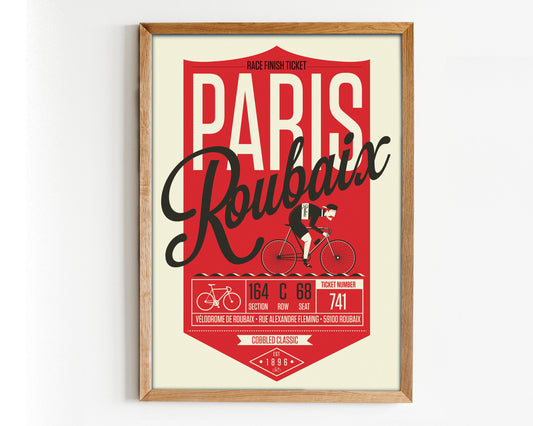 Cycling Print, Paris-Roubaix Poster