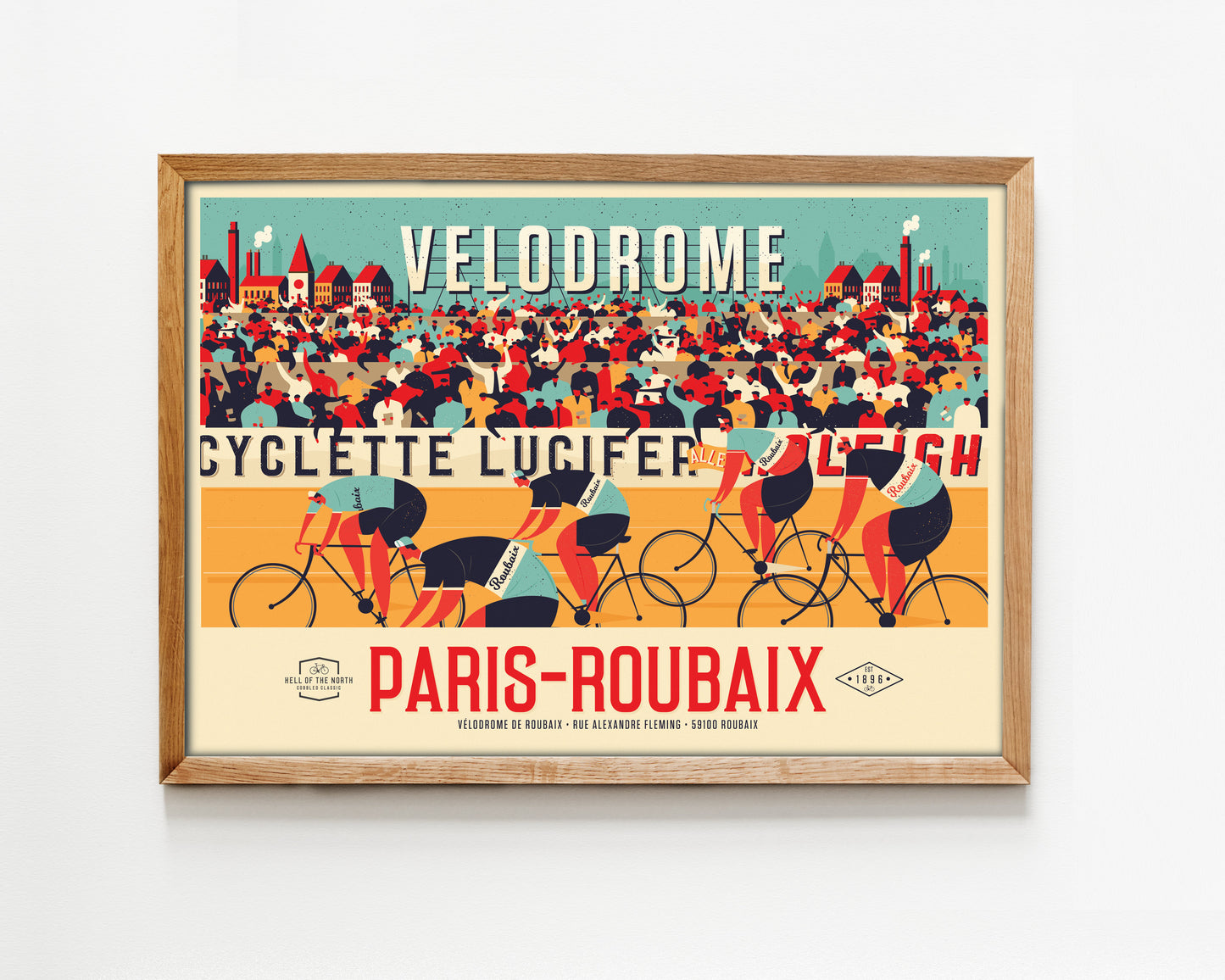 Cycling Print, Paris Roubaix Cycling Poster