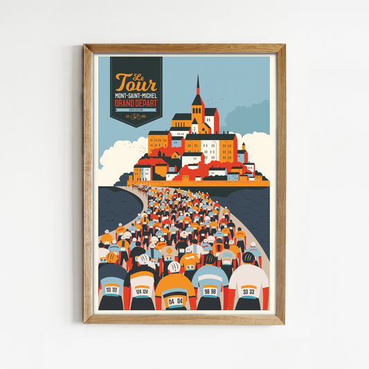 Cycling Print, Tour de France, Mont Saint Michel