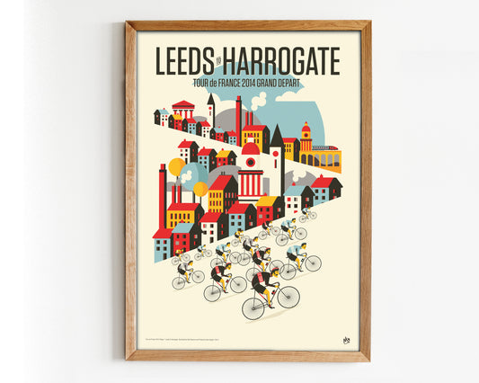 Cycling Print, Tour de France 2014 Stage 1, Leeds to Harrogate