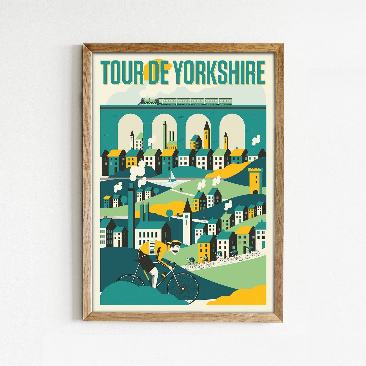 Cycling Print, Tour de Yorkshire Cycling Poster