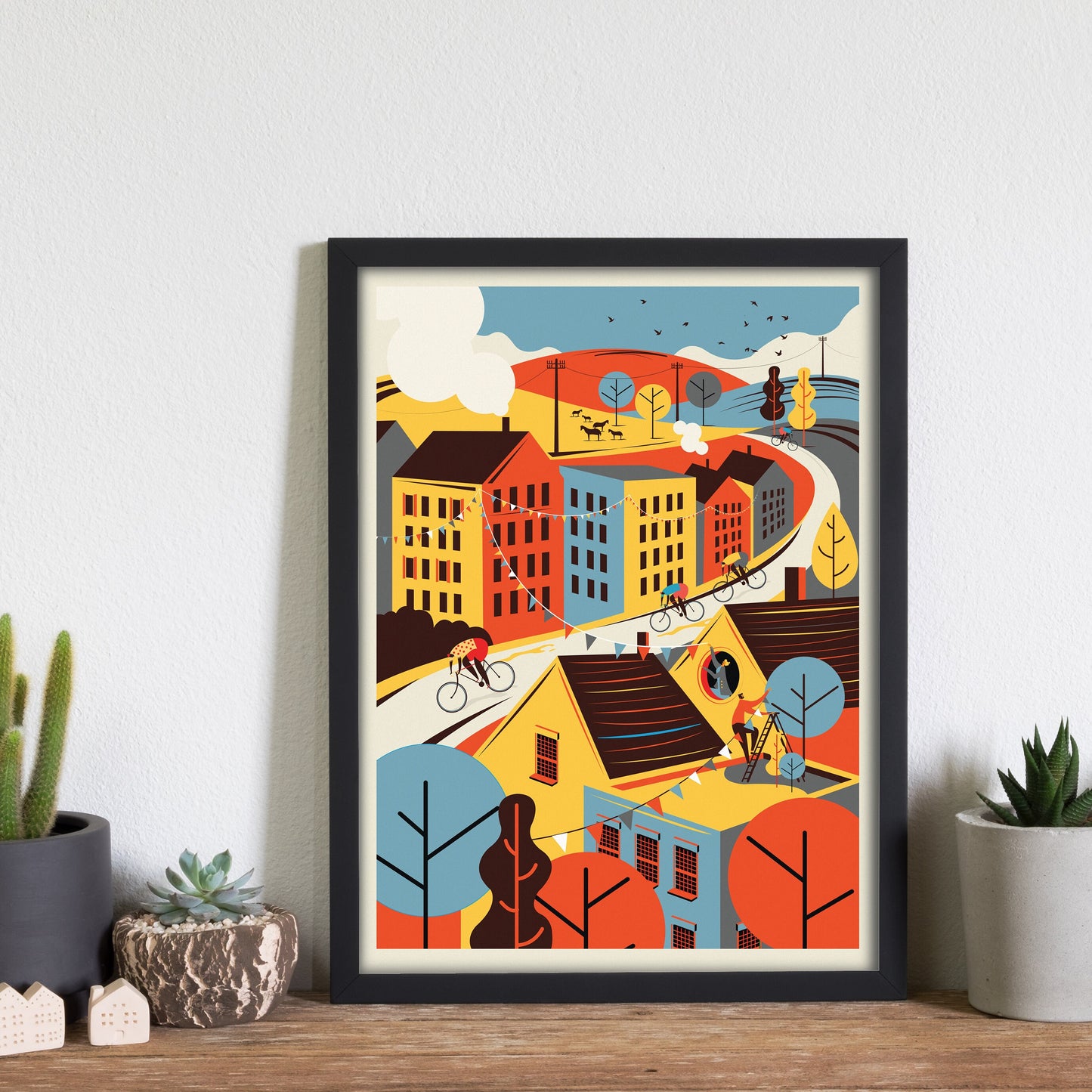 Cycling Print, Downhill Cycling Poster