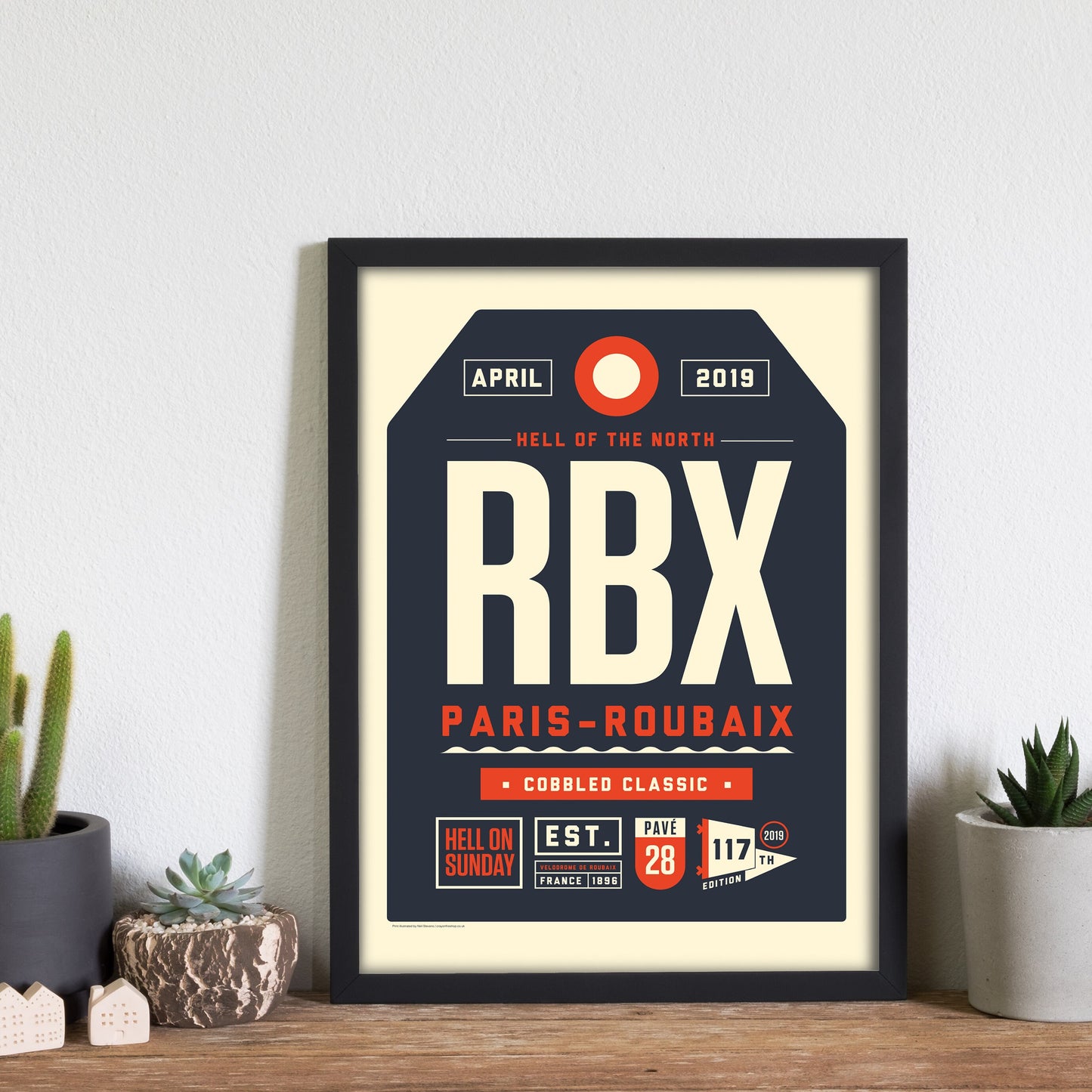 Cycling Print, Paris-Roubaix Vintage Ticket Poster