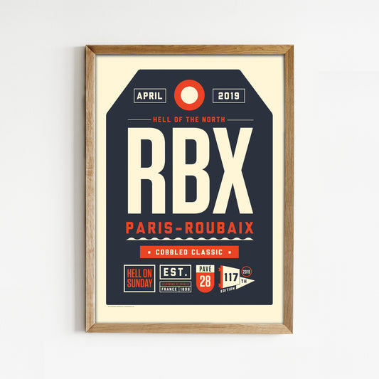 Cycling Print, Paris-Roubaix Vintage Ticket Poster