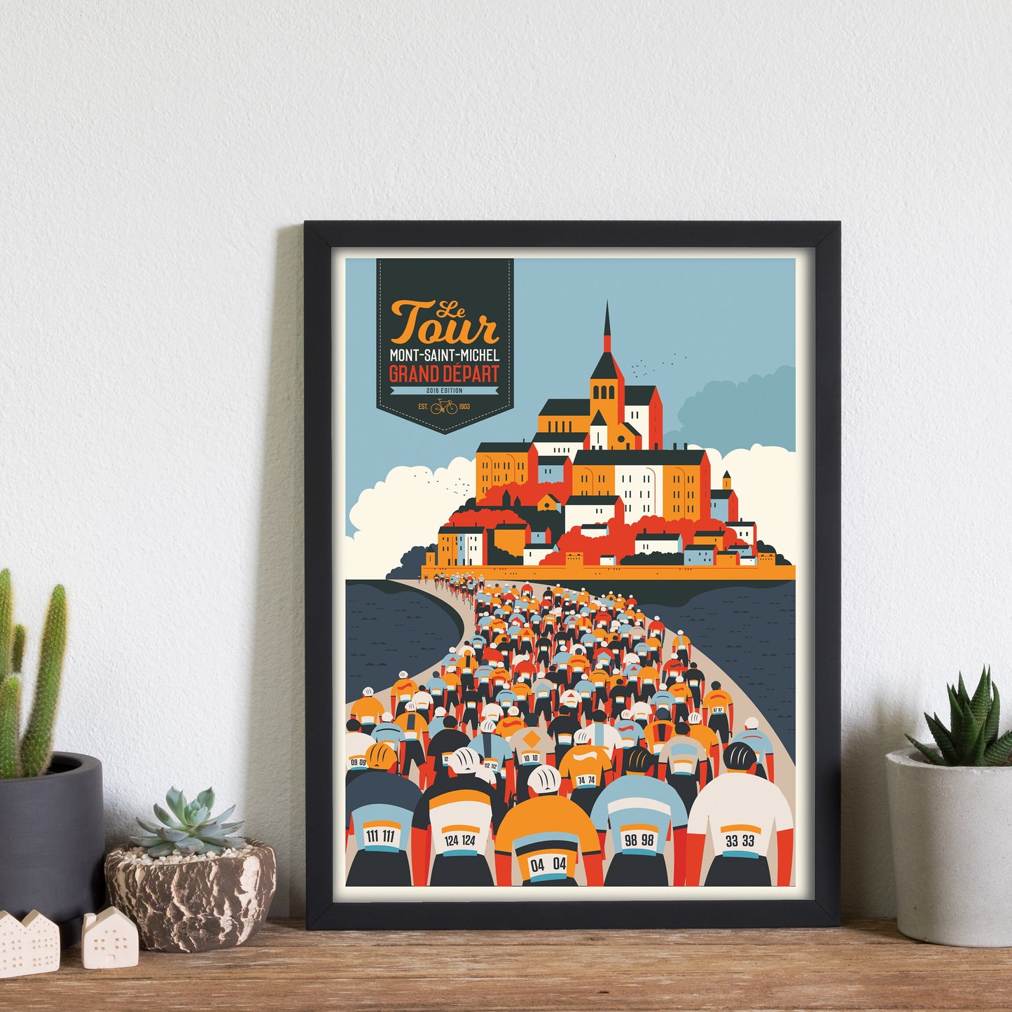 Cycling Print, Tour de France, Mont Saint Michel