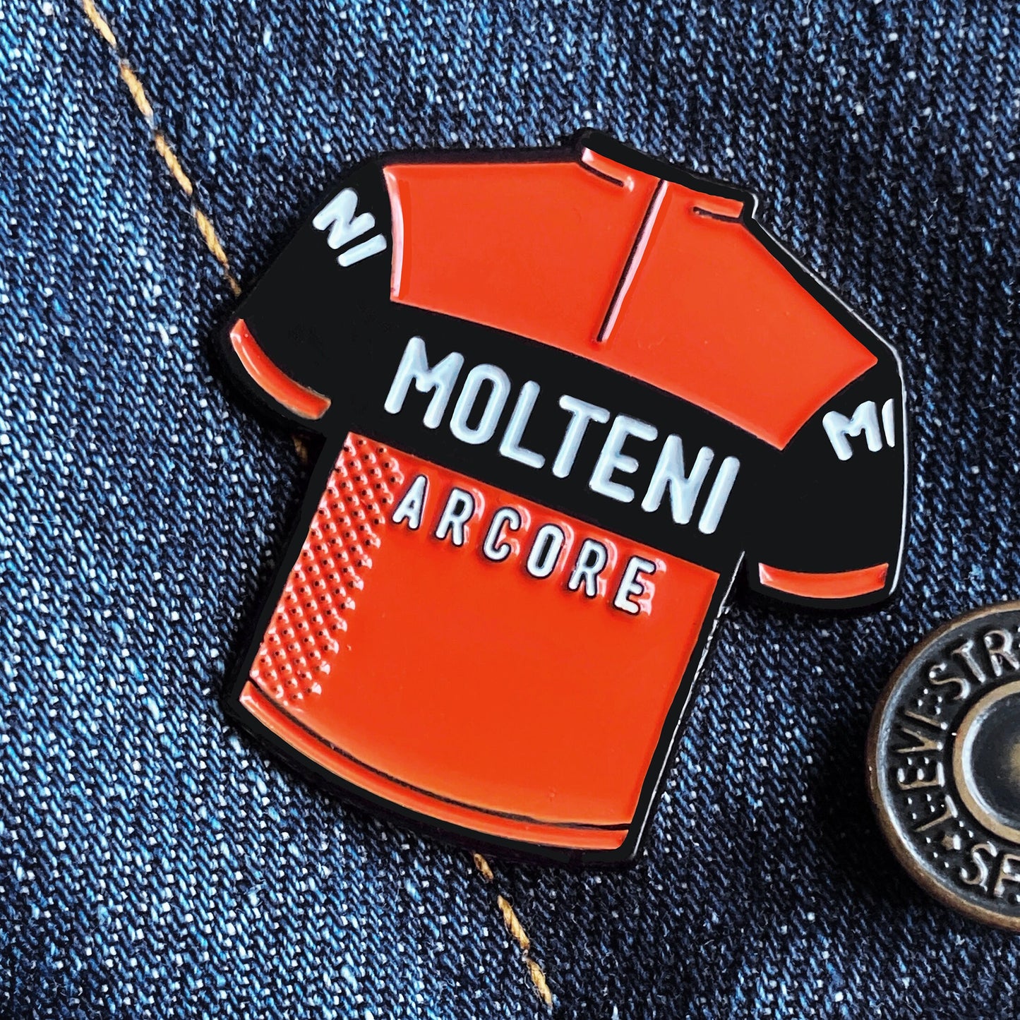 Cycling Jersey Enamel Pin Badge, Eddy Merckx Molteni