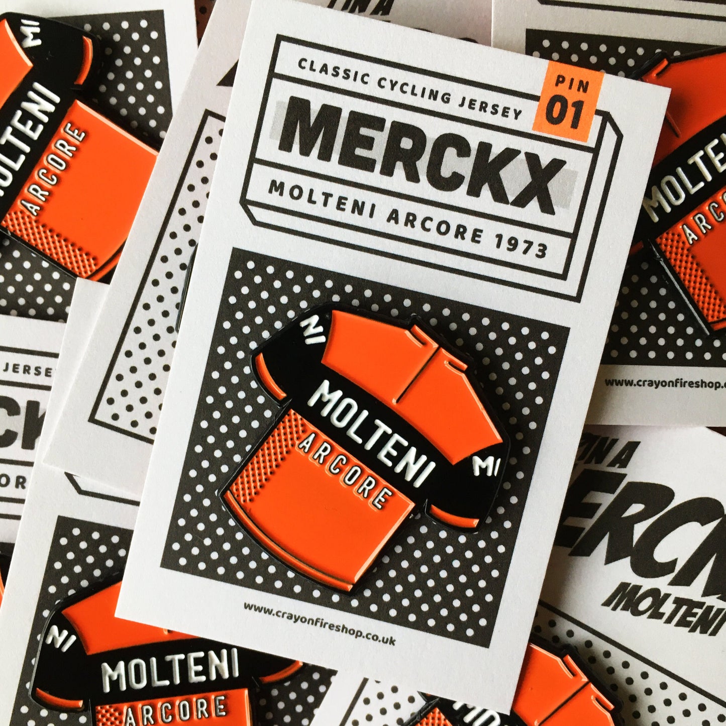 Cycling Jersey Enamel Pin Badge, Eddy Merckx Molteni