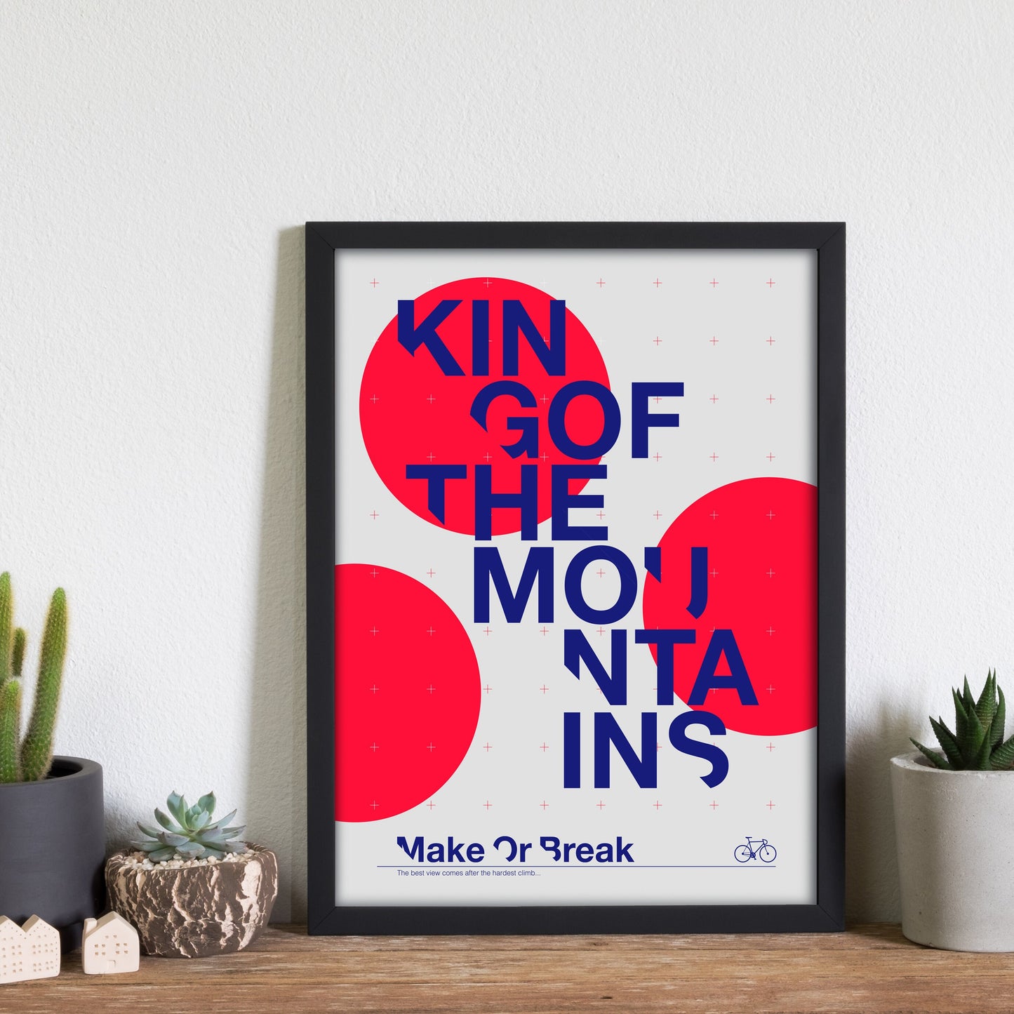 King of the Mountains Typographic Cycling Print