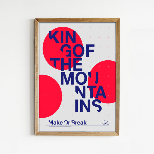 King of the Mountains Typographic Cycling Print